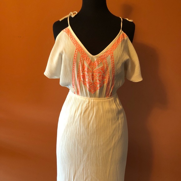 Flying Tomato Embroidered Cold Shoulder Maxi Dress - Picture 2 of 6